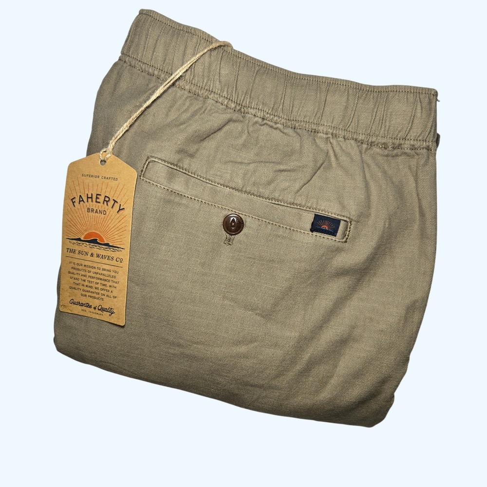 NEW Faherty Essential Drawstring Short Mountain Cliff Mens XXL Brown MBS2505